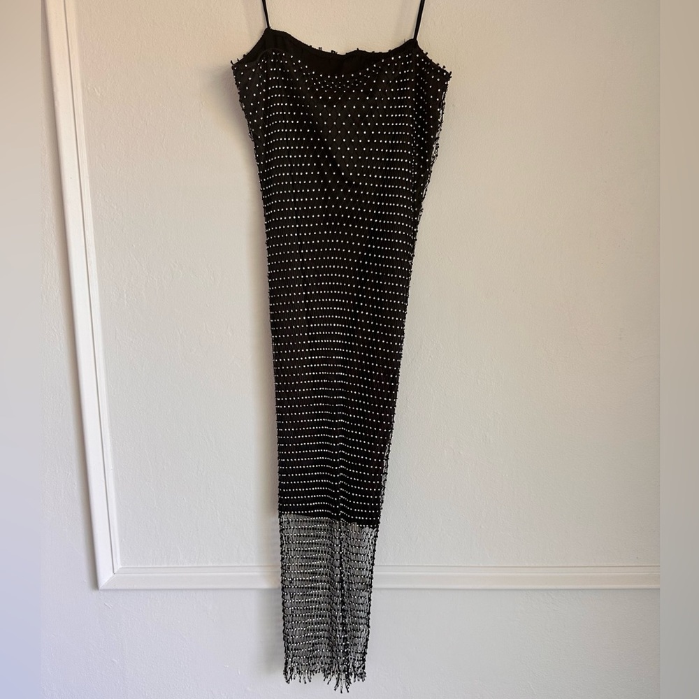 Rhinestone Mesh midi dress | size XL
